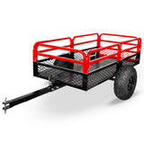 ATV UTV Trailer Tow Behind Dump Cart, 1500lbs Garden Pull Trailer Mower Tractor