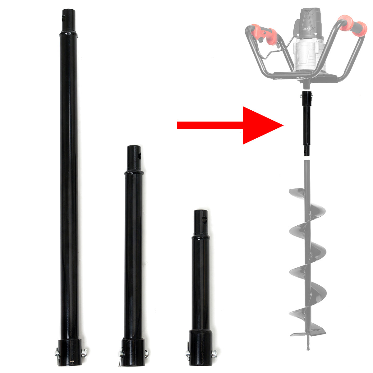 Stark USA 81105 3pc Post Hole Digger Auger Extension w/3 Sizes 20