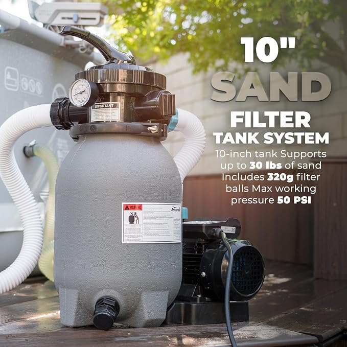 XtremepowerUS 10" Sand Filter Pump System for Above Ground Swimming Pool