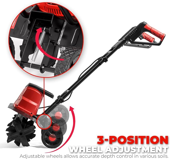 XtremepowerUS 13.5 Amp 370 RPM Electric Garden Tiller 16-Inch Corded Cultivator