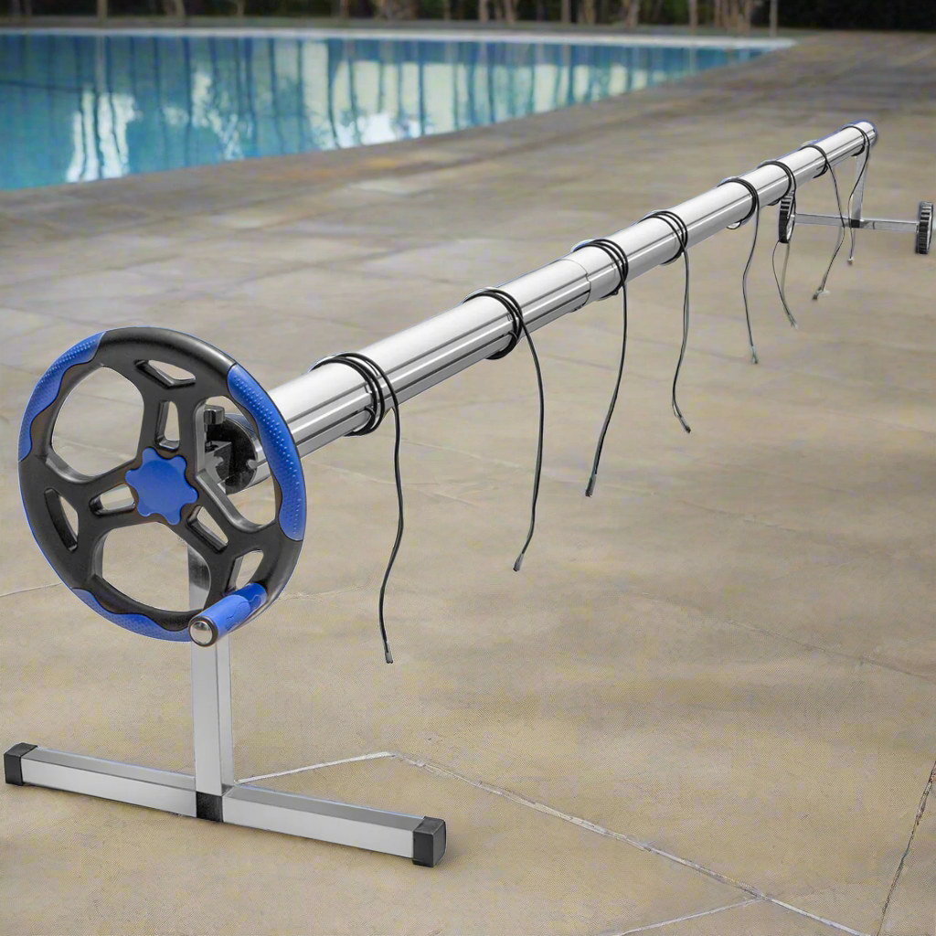 XtremepowerUS Stainless Steel Solar Cover Reel for Swimming Pools Up T