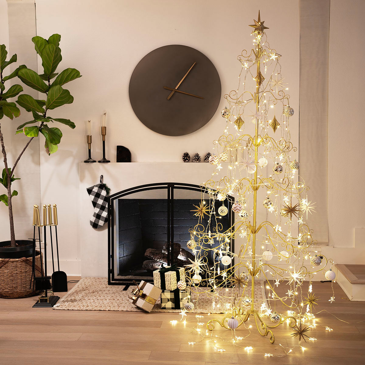 Barton 6.4ft Metal Rotating Christmas Ornament Display Tree Stand