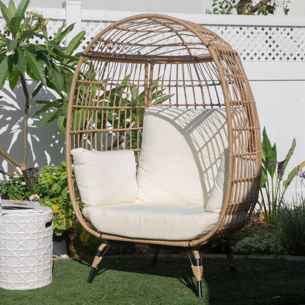 stationary egg chair outdoor