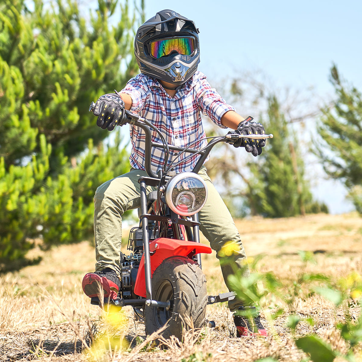 XtremepowerUS Mini Trail Ride On Bike 99cc Dirt Bike Gas 4 Stroke w/ H