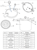 99903 For Barton 22-Quart Pressure Canner PARTS LISTING