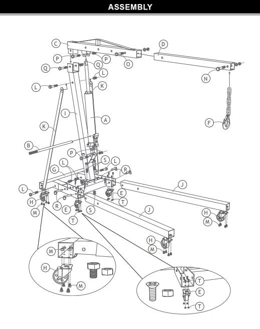 50377/KIT50377 Cherry Picker PARTS LISTING – XtremepowerUS
