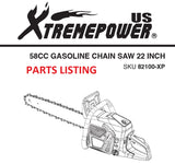 82100-XP CHAINSAW GAS 58CC 22" EPA PARTS LISTING
