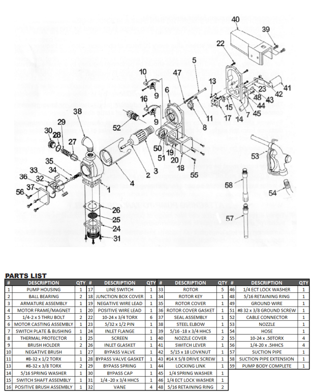 21114-XP 12V FUEL TRANSFER PUMP PARTS LISTING