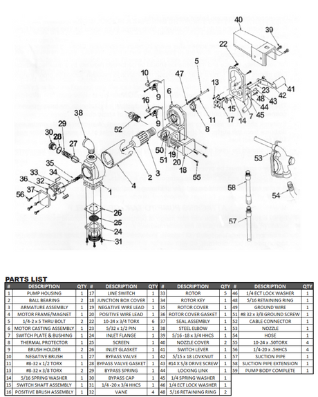 21114-XP 12V FUEL TRANSFER PUMP PARTS LISTING
