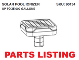 90134 POOL IONIZER XXL PARTS LISTING