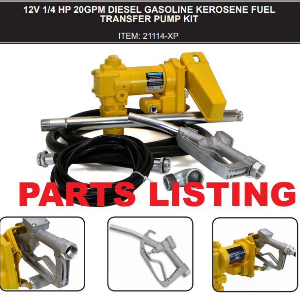 21114-XP 12V FUEL TRANSFER PUMP PARTS LISTING