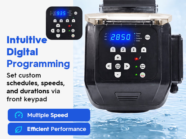 XtremepowerUS 1.65HP Variable Speed Inground Pool Pump, 230V Energy Efficient Pool Pump with Digital Speed Control