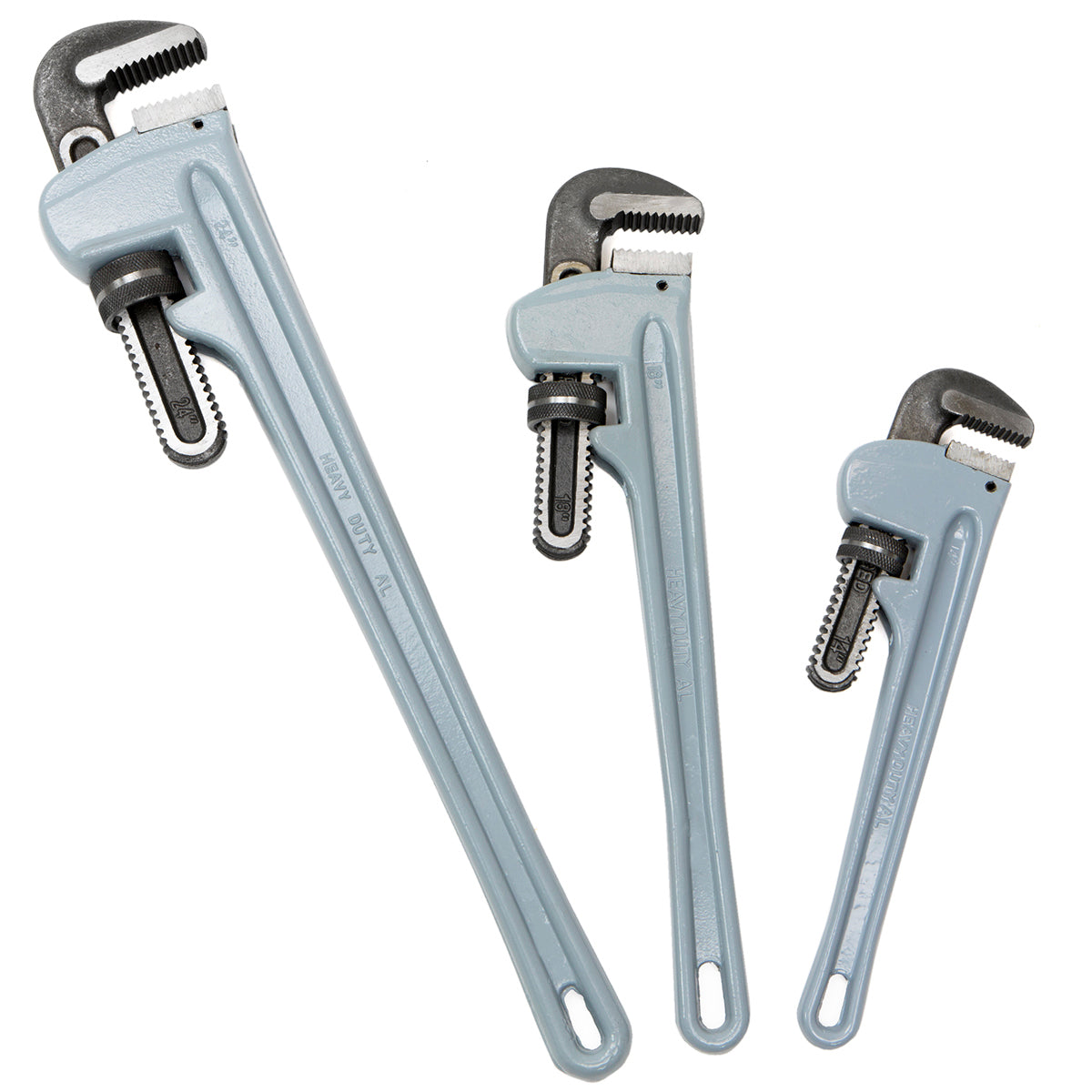 Aluminum Pipe Wrench 3-Pieces Adjustable Jaw 14, 18, 24 Heavy