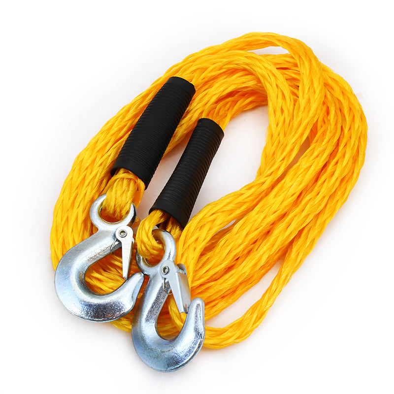 4,500LB 1 x 14' ft Auto Car ATV Emergency Poly Braid Tow Rope Strap with  Hooks