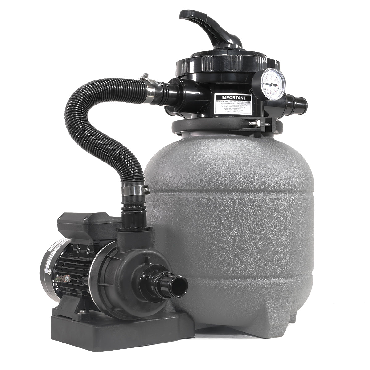 XtremepowerUS Sand Filter Above-Ground w/ Pool Pump 7-Way Valve Media