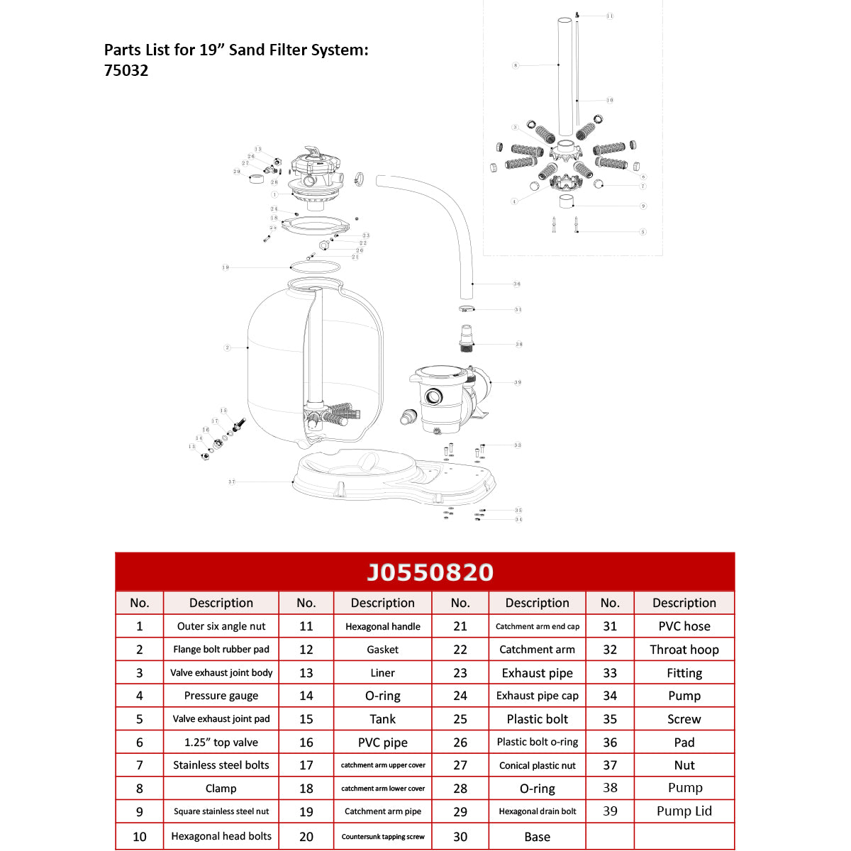 Base Stand Replacement for 19" Sand Filter w/ Pump P75032-30