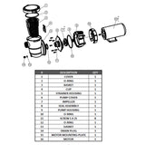 Pump Motor w/ Cover Replacement for Above Ground Pool Pump P75115-9-15-16