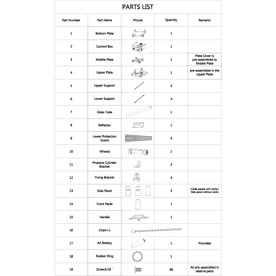 Glass Tube Replacement for Pyramid Patio Heater P96050-7