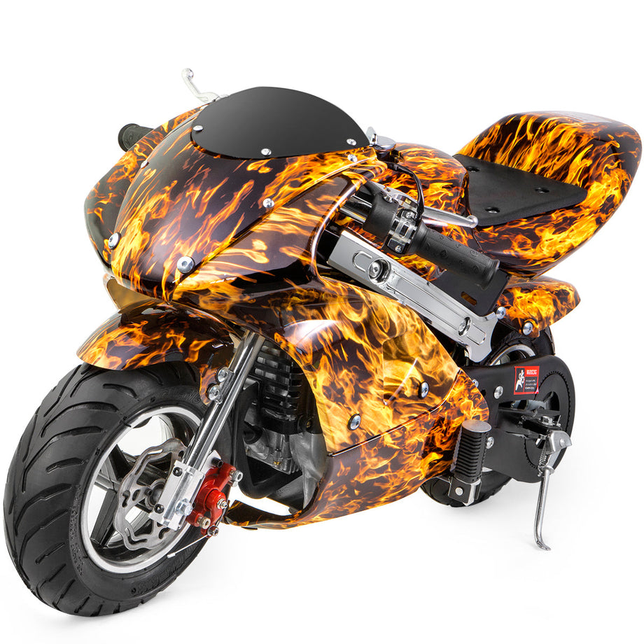 XtremepowerUS 40cc Gas Pocket Motorcycle Ride On Kids Adults 4-Stroke EPA  Engine Mini Gas Bike Padded Seat (5-Color)
